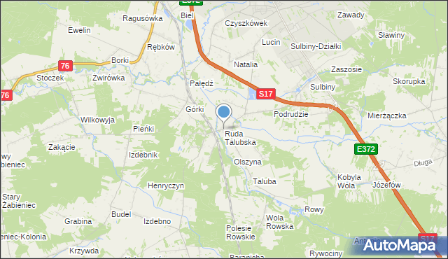 mapa Ruda Talubska, Ruda Talubska na mapie Targeo